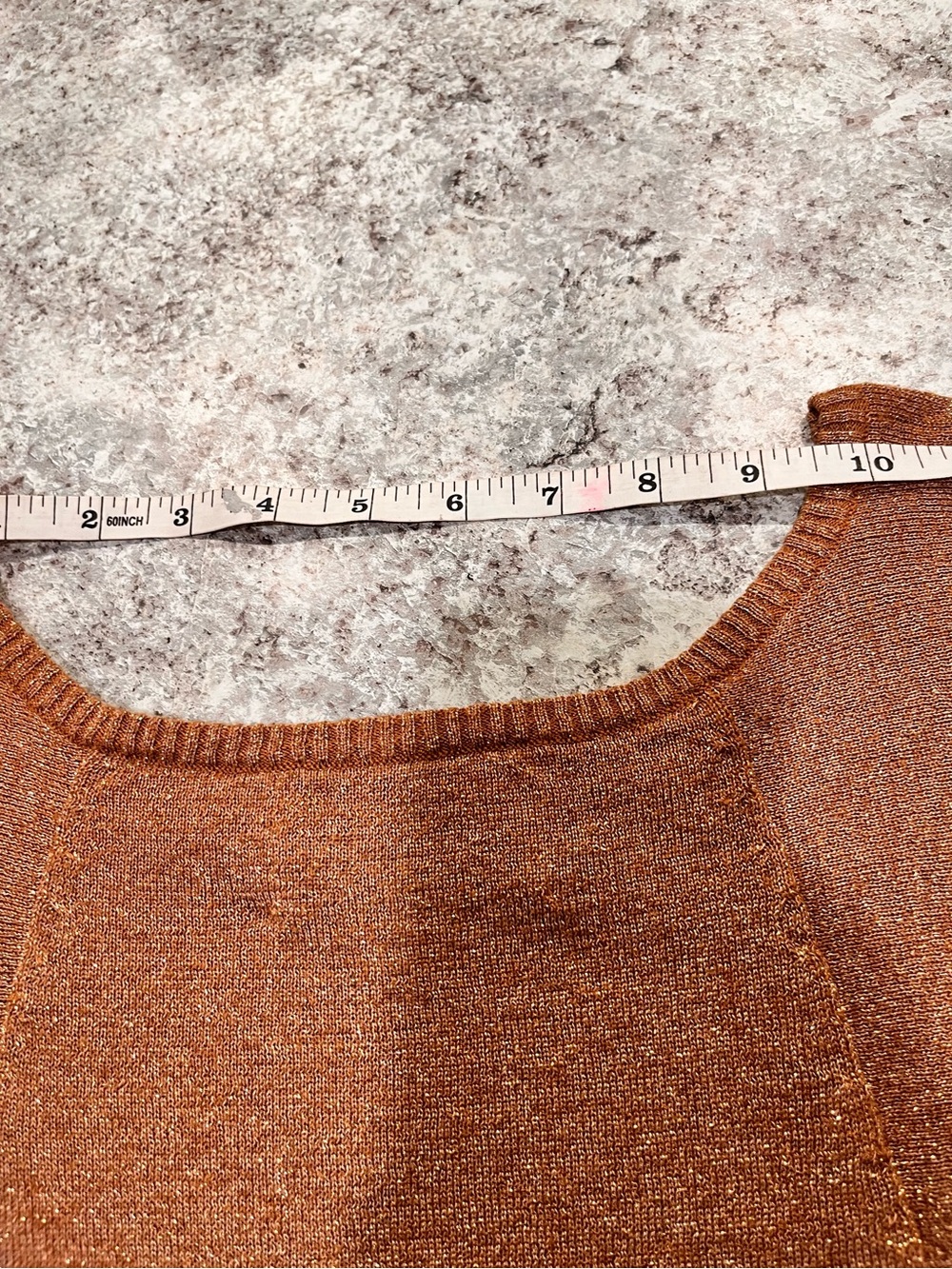 Vintage Original Knitwear By Yoana Baraschi Metallic Bronze Knit Top Size M - Picture 7 of 7